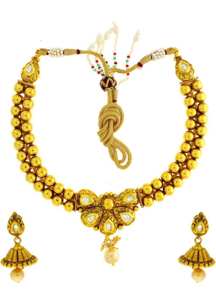 Anuradha Art Metal Gold-plated Gold Jewellery Set Price in India - Buy  Anuradha Art Metal Gold-plated Gold Jewellery Set Online at Best Prices in  India