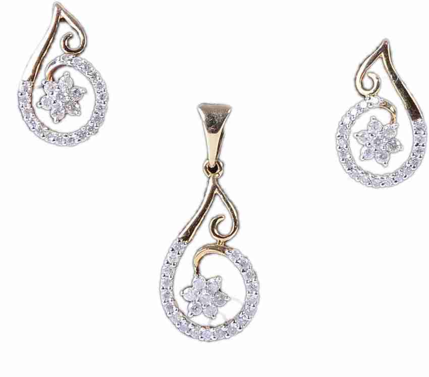 Anjali Jewellers Alloy Gold plated Gold White Jewellery Set Price