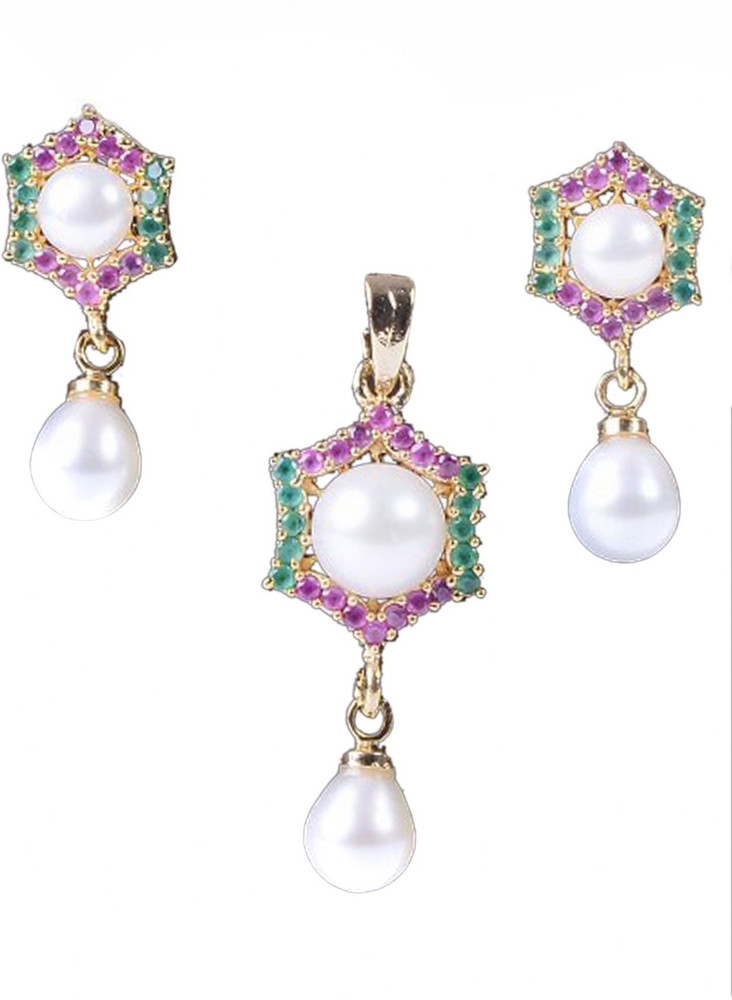 Anjali Jewellers Copper Copper White Jewellery Set Price in India