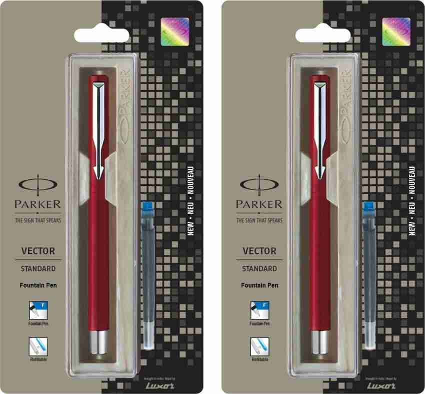 Parker Vector Medium Point Red Fountain Pen