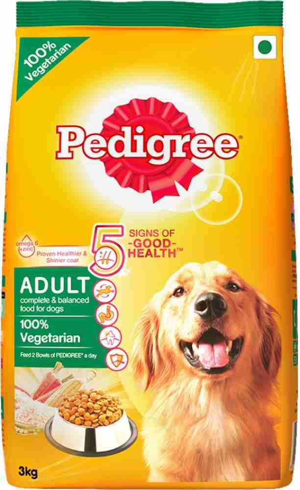 PEDIGREE 100 Pure Vegetarian Vegetable 3 kg Dry Adult Dog Food Price in India Buy PEDIGREE 100 Pure Vegetarian Vegetable 3 kg Dry Adult Dog Food online at Flipkart