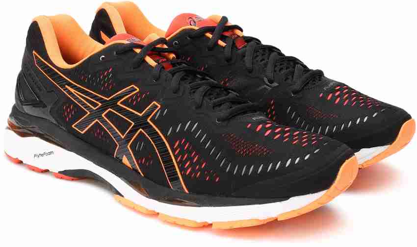 Asics GEL KAYANO 23 Running Shoes For Men Buy BLK HT ORNG VRMN Color Asics GEL KAYANO 23 Running Shoes For Men Online at Best Price Shop Online for Footwears