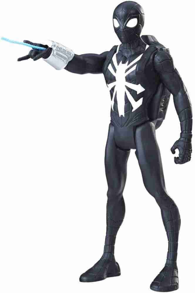 Black spider deals man toy