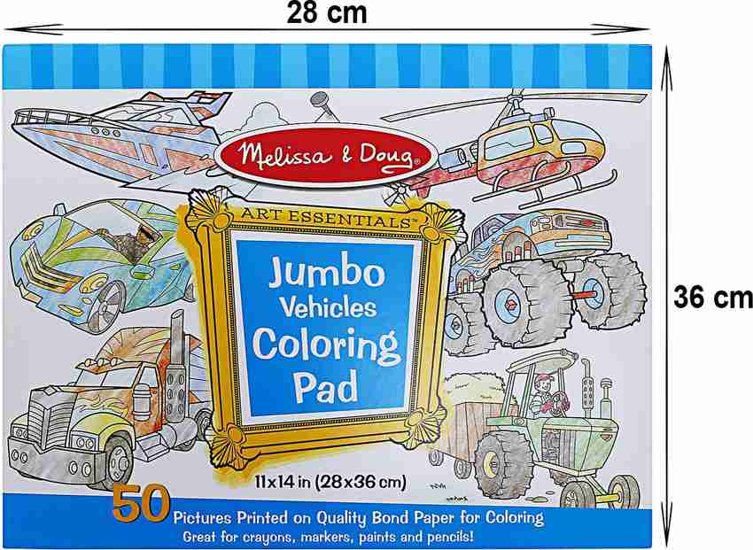 MELISSA DOUG Jumbo Coloring Pad Vehicles Jumbo Coloring Pad