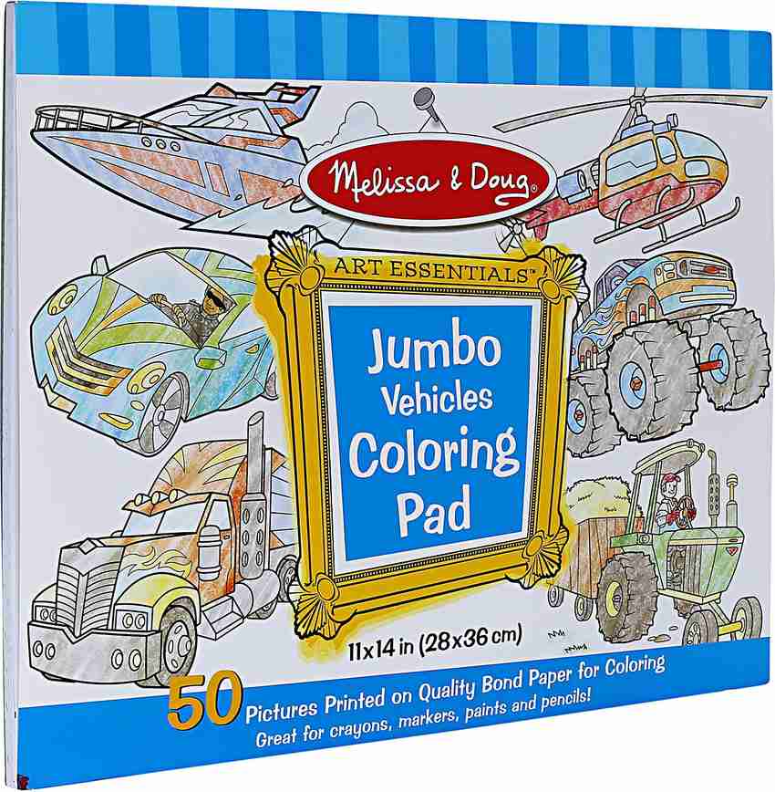 MELISSA DOUG Jumbo Coloring Pad Vehicles Flipkart