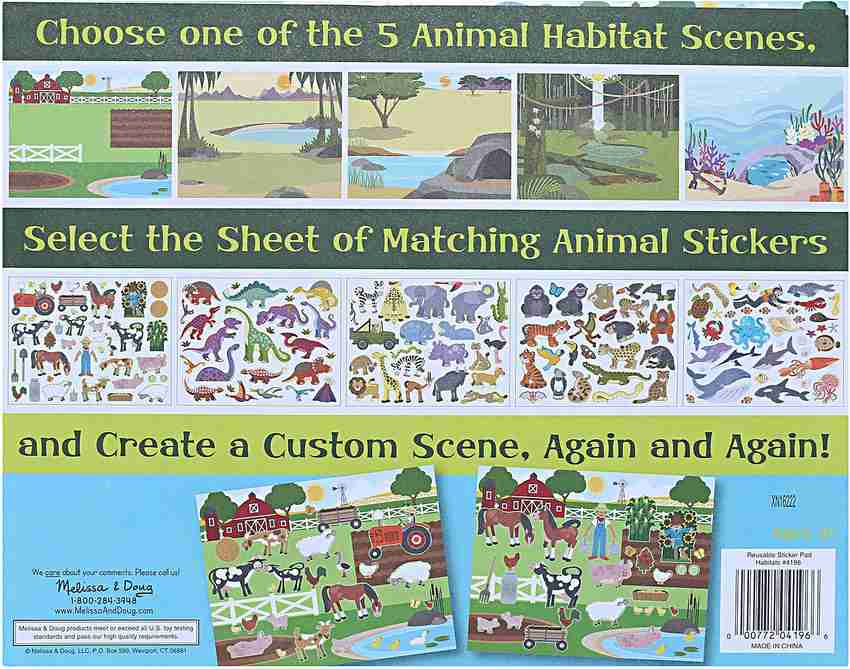 MELISSA DOUG Reusable Sticker Pad Animal Habitats