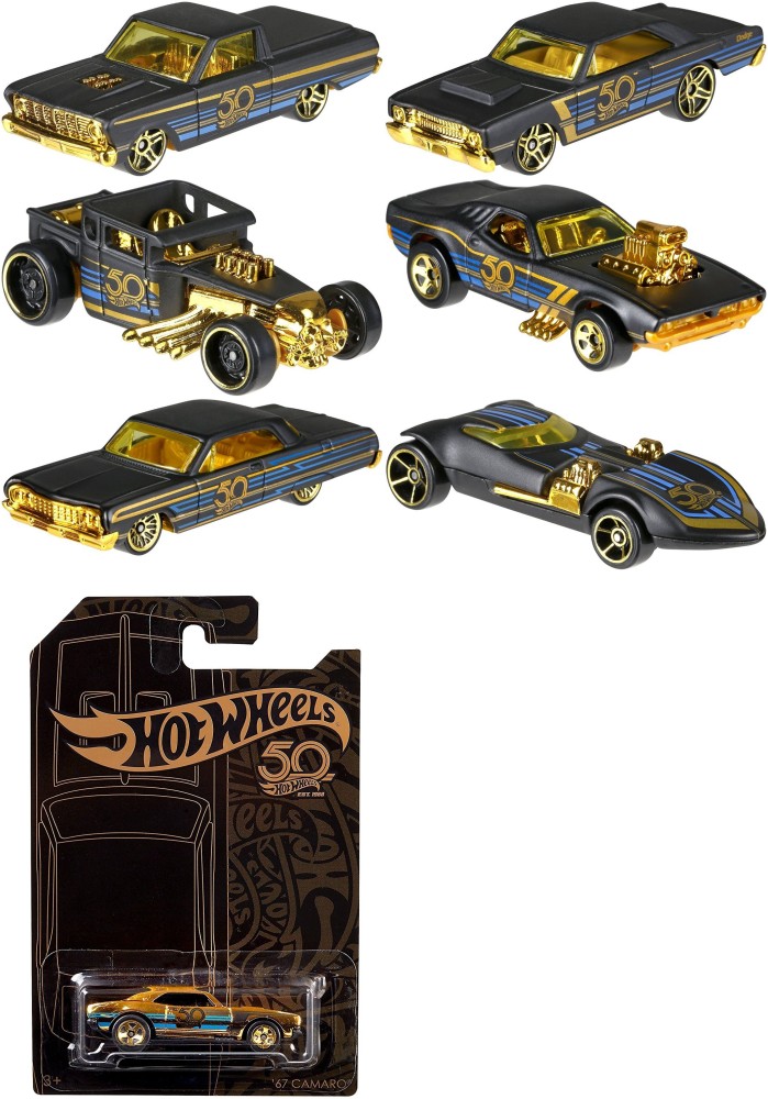 Hot wheels 50th anniversary cheap black and gold set