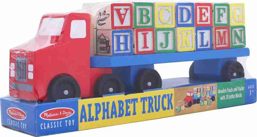 Melissa and doug store alphabet blocks wooden truck