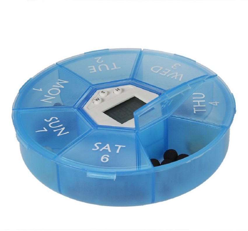 GOODLIEST Smart Pill Case Timing Reminder Large Capacity Practical Outdoor  Travel 7 Days Electronic Pill Box Dispenser 
