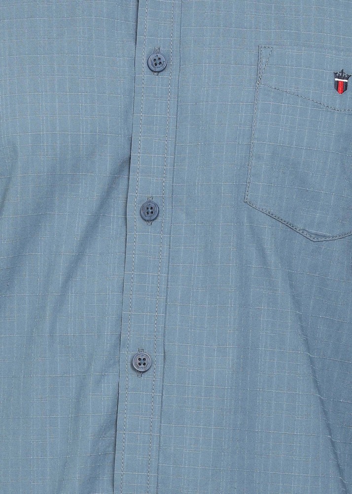 Louis Philippe LP Cotton Check Shirt Color Light Blue Size XL