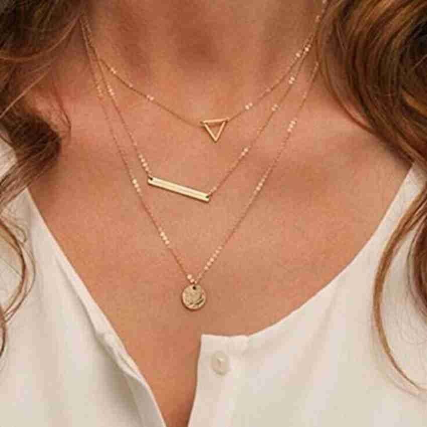 Triple layer chain necklace outlet