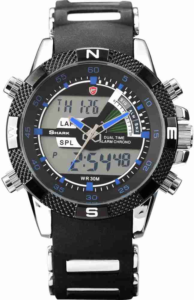 Shark Porbeagle SHARK DUO Analog Digital Watch For Men Buy Shark Porbeagle SHARK DUO Analog Digital Watch For Men SH044 Porbeagle DUO Series Analog and Digital Movement Dual Time LCD Alarm