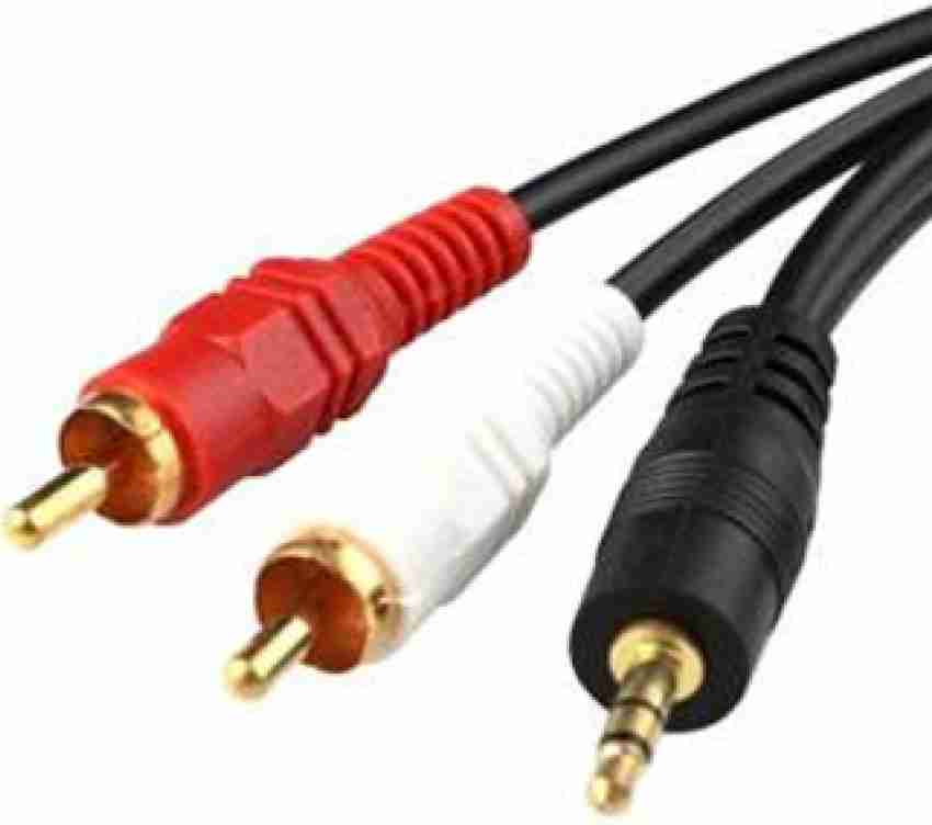 TECHON TV-out Cable 3.5mm audio stereo female jack to 2 rca male jack  adapter aux audio cable - TECHON 