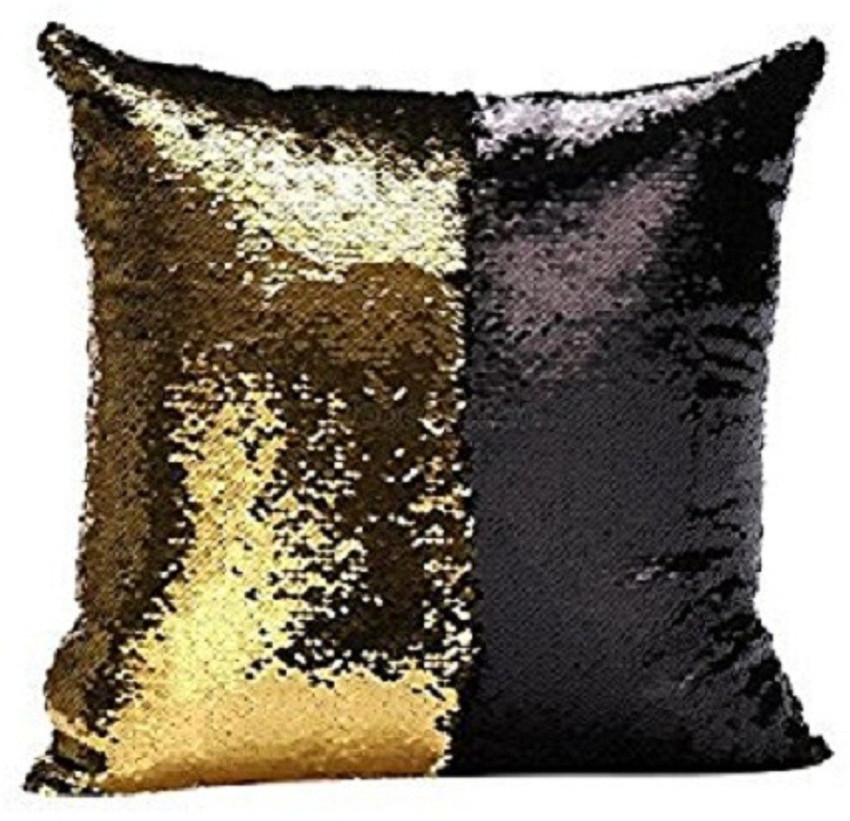 Kartik Natural stylish Sequin Mermaid Throw Pillow Cover with