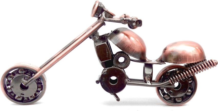 Recycled metal sculpture, 'Vintage Bike in Brown