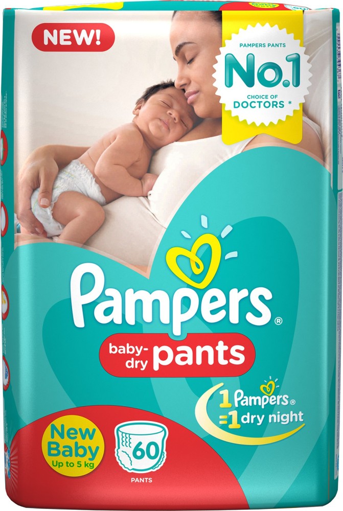 Pampers Baby-Dry Pants Diaper - New Born - Buy 62 Pampers Cotton