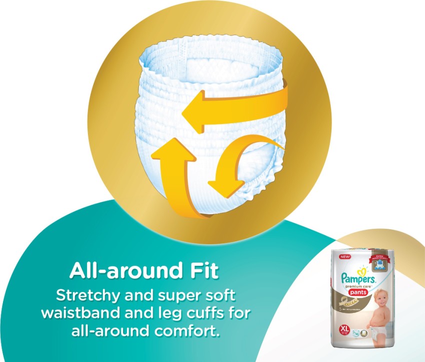 Buy Pampers Premium Care Pants  XL Extra Large Size Baby Diapers Softest  Ever Pampers Pants 1217 Kg Online at Best Price of Rs 449471  bigbasket