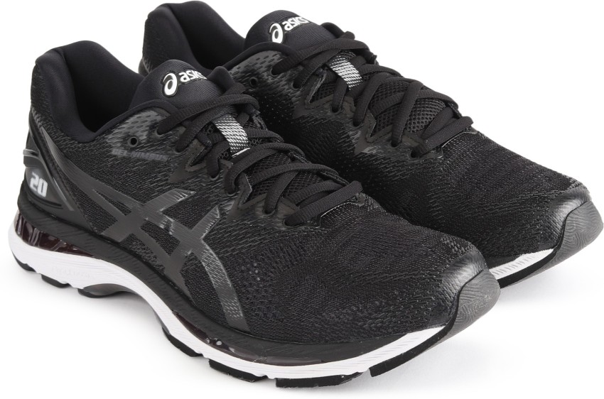 Asics mens nimbus 20 store 10 4e black white carbon