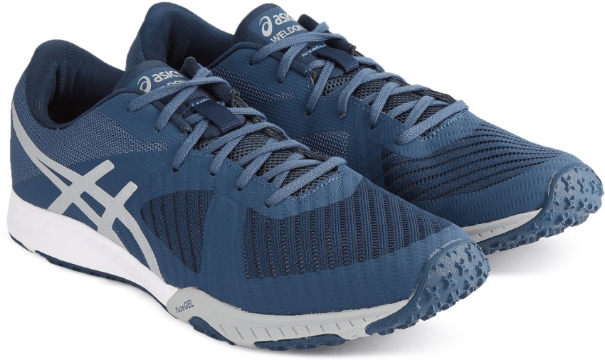 Asics WELDON X Training Gym Shoes For Men Buy DARK BLUE MID GREY SMOKE BLUE Color Asics WELDON X Training Gym Shoes For Men Online at Best Price Shop Online