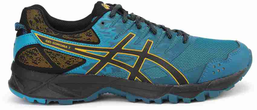 Asics GEL SONOMA 3 Running Shoes For Men Buy INK BLUE BLACK LEMON CURRY Color Asics GEL SONOMA 3 Running Shoes For Men Online at Best Price Shop Online for Footwears in India