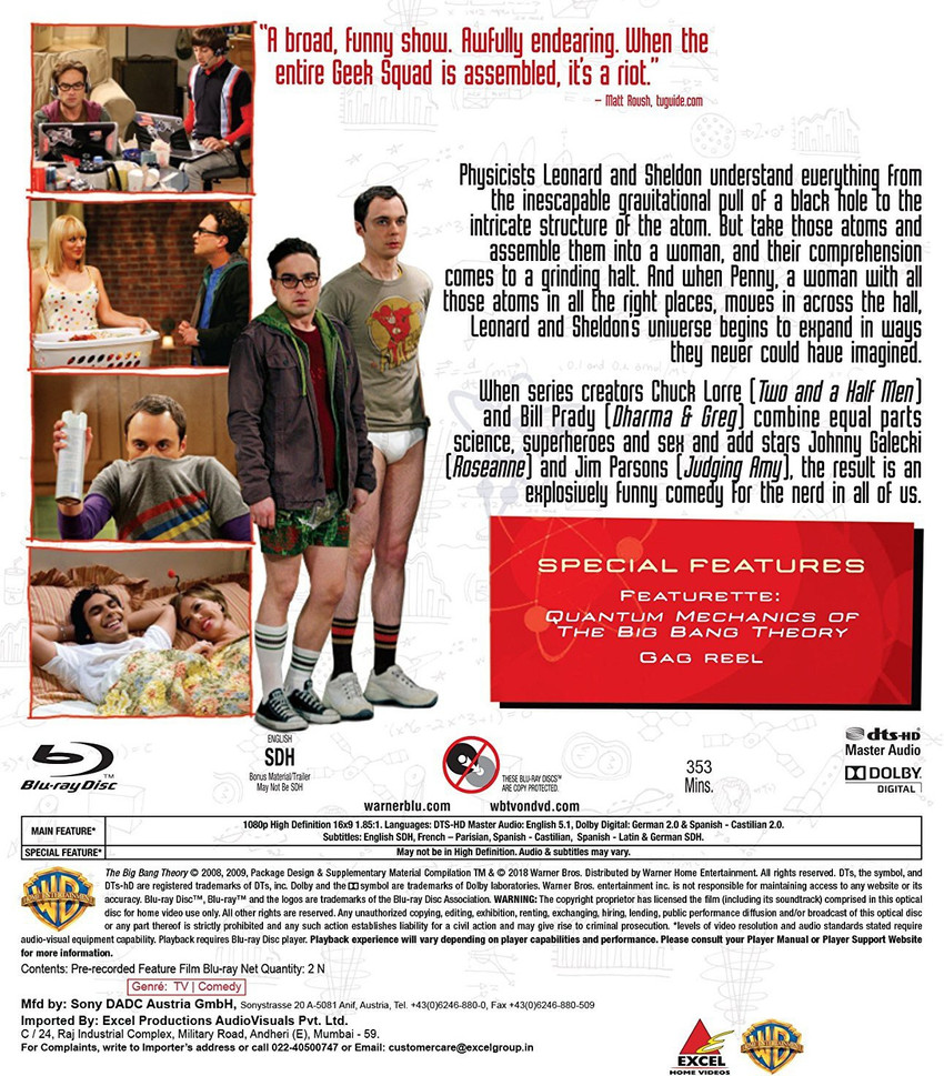 The big bang theory discount season 1 english subtitles
