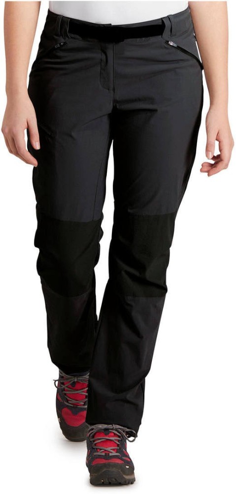 QUECHUA by Decathlon Regular Fit Women Black Trousers - Buy