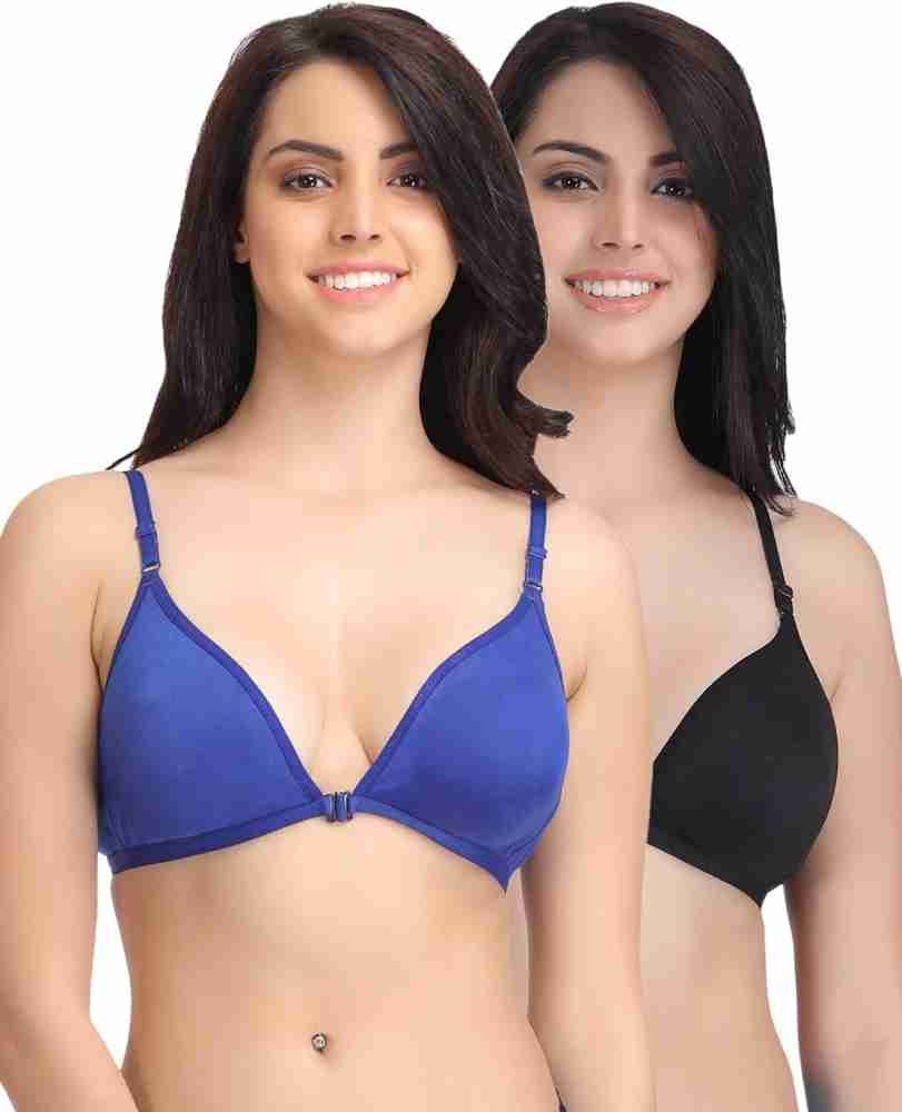 Buy Clovia Cotton Rich Non-Padded Front Open Plunge Bra Online at