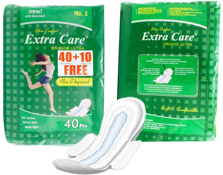 Extra Care Sanitary Pad Green 40+10 XXL For-Women,Girls Sanitary