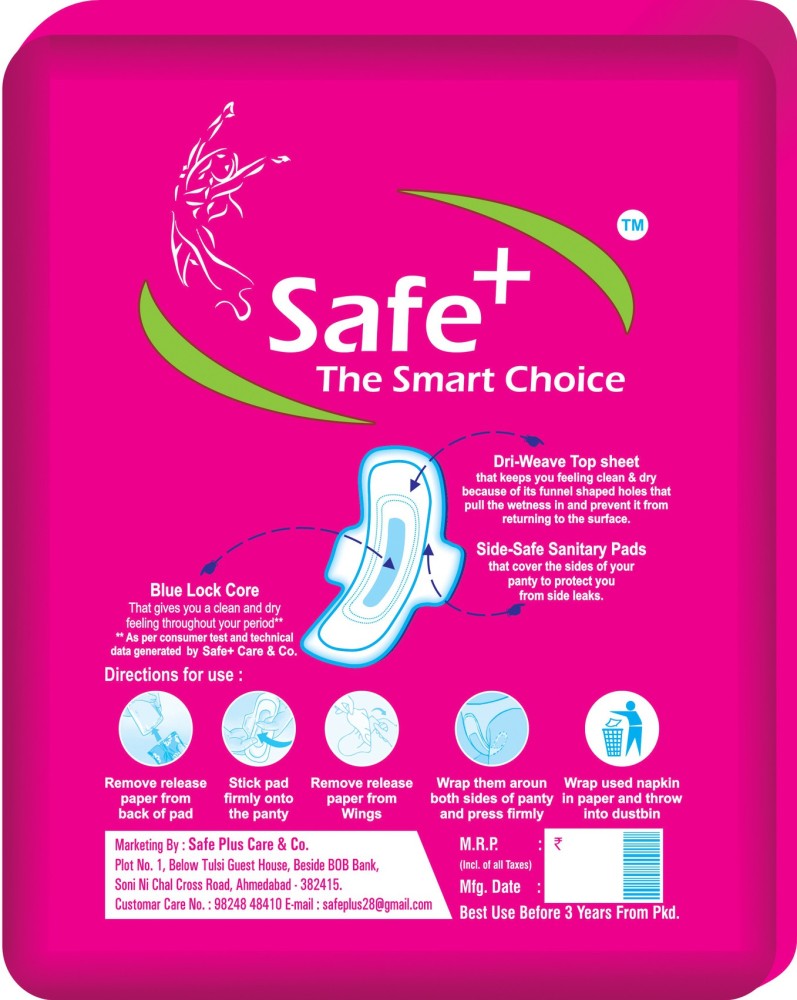 safe plus Fresh Ultra thin soft-XXL wings Sanitary Pad, Buy Women Hygiene  products online in India