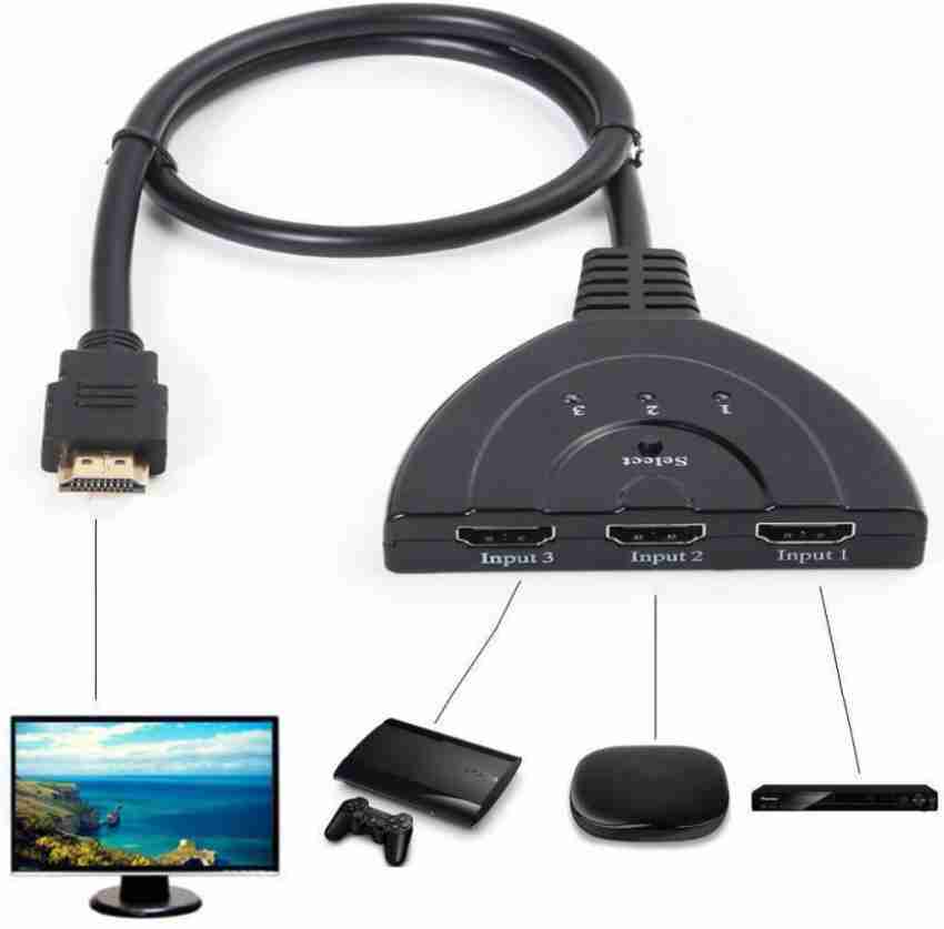 3 Ports Hdmi Multi Screen Car Switch Switch Hub Box Cable 50 cm HDTV