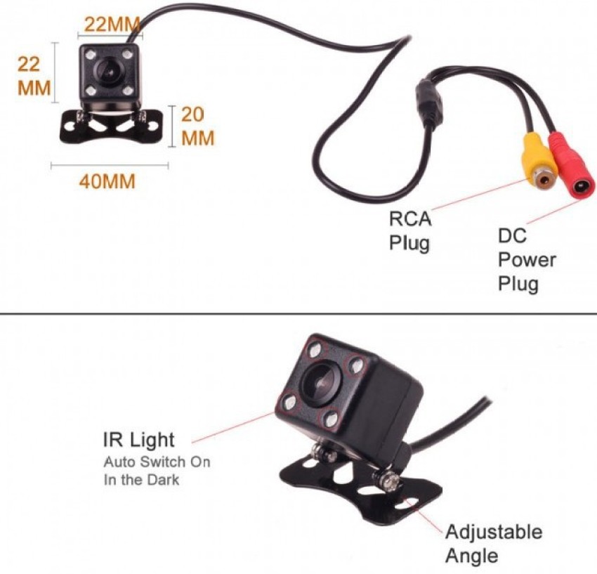 Car Front View Forward Camera for Parking Monitor Non Mirror Image without  Lines