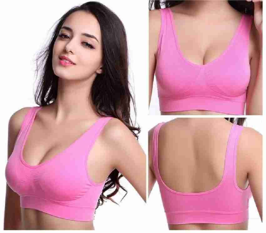 Buy ChiYa Black, Pink Satin, Polyester Womens Sports Lightly Padded Bra  Online at Best Prices in India - JioMart.