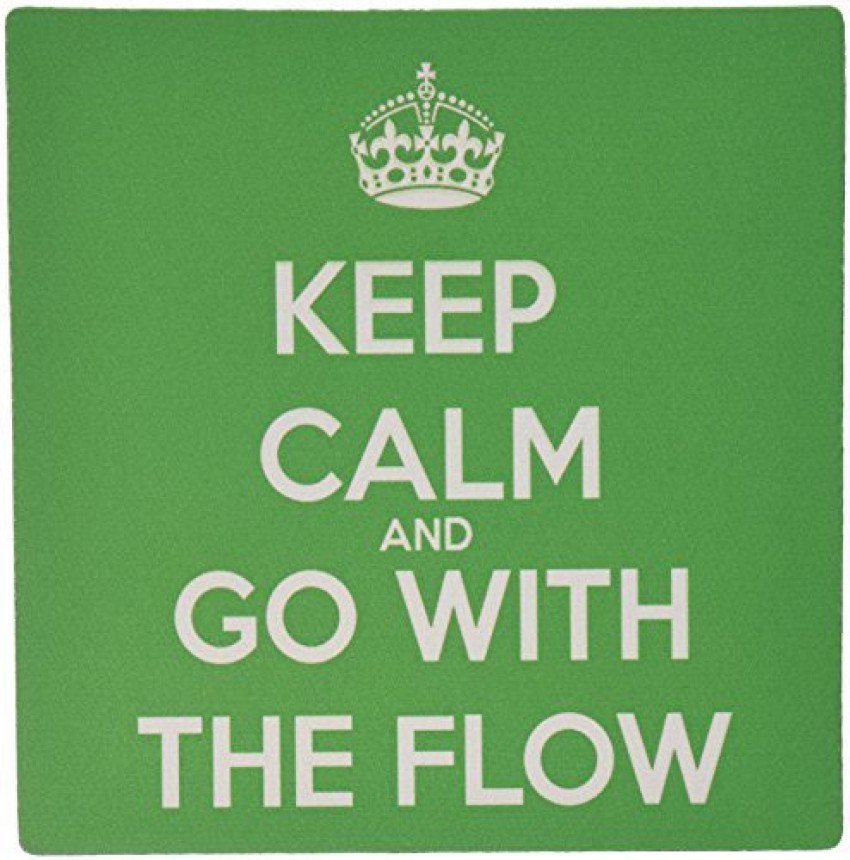 3dRose Keep Calm and Go with the Flow Green Mouse Pad (mp_200858_1