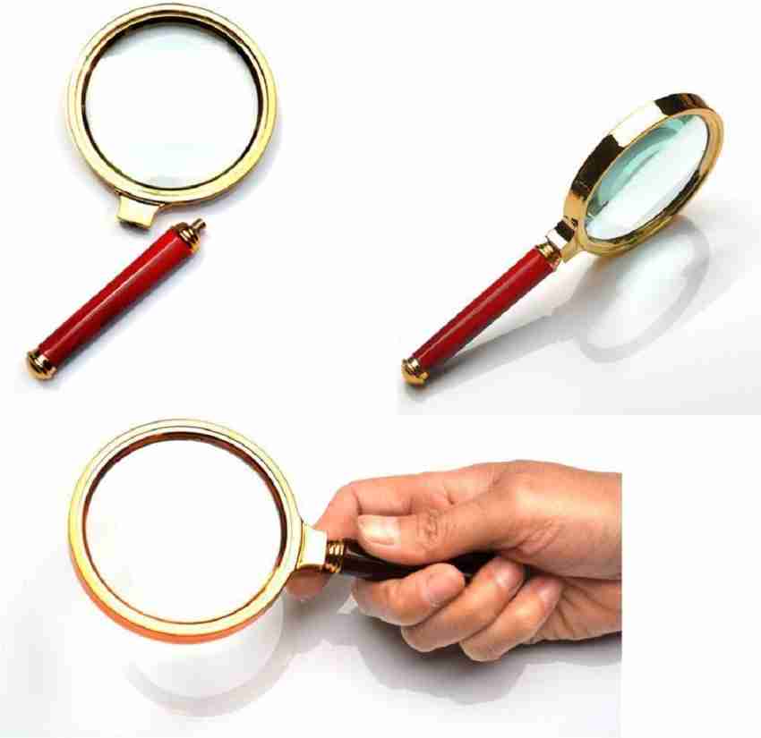 Retro 10X Reading Magnifier Handheld Magnifying Glass Wooden