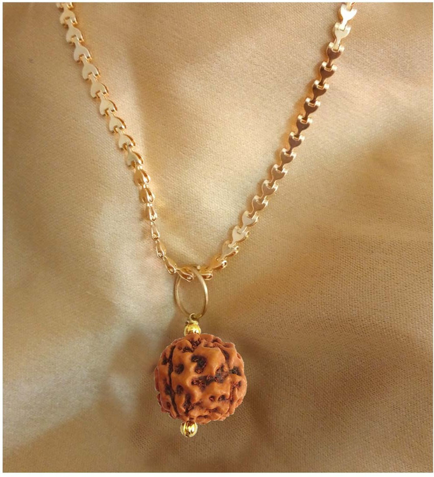 rich famous 5 Mukhi Rudraksha Pendant For Men Women Gold plated