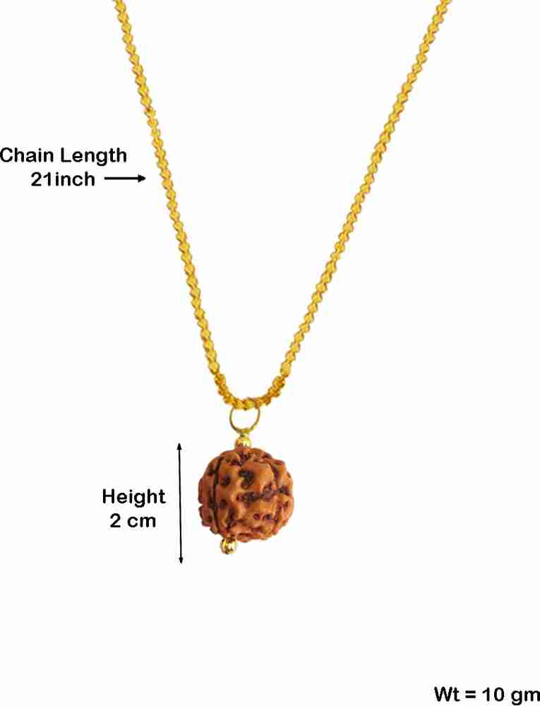 5 mukhi rudraksha gold best sale chain