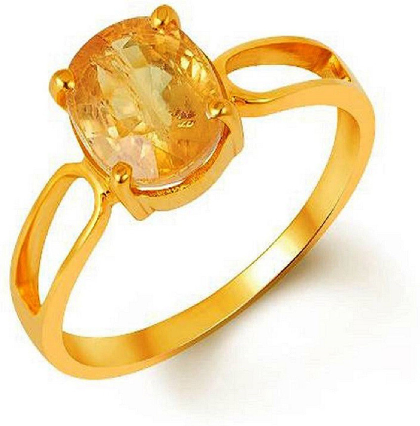 Jaipur Gemstone Pukhraj 5.5 carat or 6.25Ratti Panchdhatu Stone Sapphire Copper Plated Ring Price in India Buy Jaipur Gemstone Pukhraj 5.5 carat or 6.25Ratti Panchdhatu Stone Sapphire Copper Plated Ri...