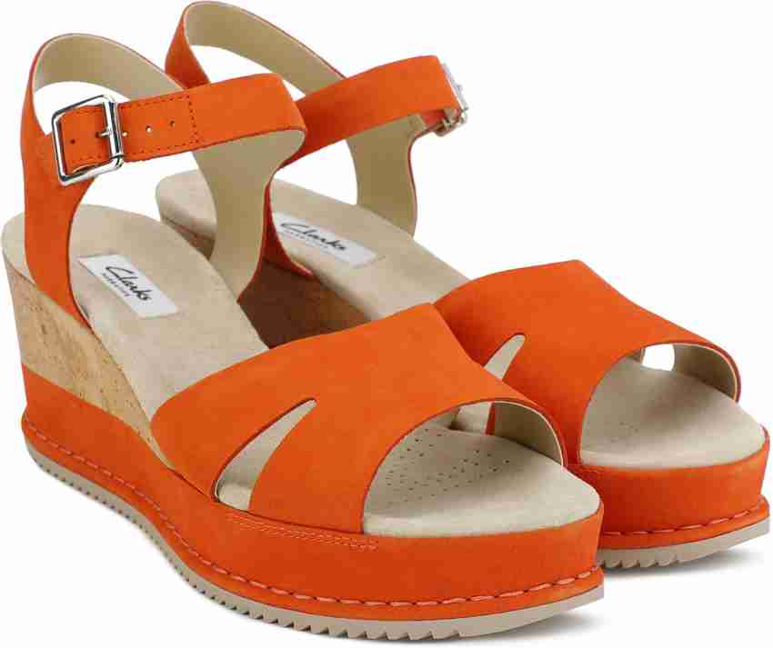CLARKS Akilah Eden Orange Nubuck Women Wedges Buy Orange Nubuck Color CLARKS Akilah Eden Orange Nubuck Women Wedges Online at Best Price Shop Online for Footwears in India Flipkart
