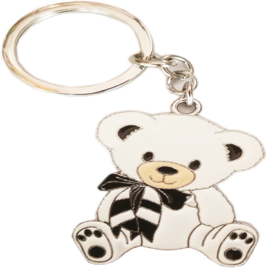 Metal teddy hot sale bear keychain