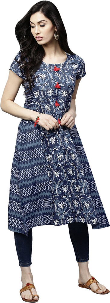 Aks women's self design straight kurta top
