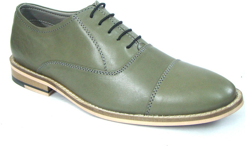 asm Olive Green Leather Oxford Shoes Derby For Men Buy asm Olive