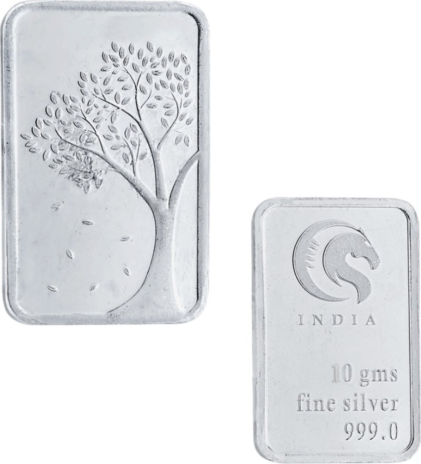 Sri Jagdamba Pearls 10 Grams 99.9 Silver Bar Coin S 999 10 g