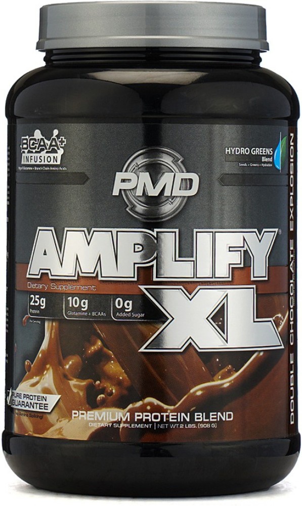 PMD Sports Amplify XL Premium Whey Protein Supplement Hydro Greens Blend -  Glutamine and Whey Protein Matrix with Superfood for Muscle, Strength and  Recovery - Double Chocolate Explosion (24 Servings) 