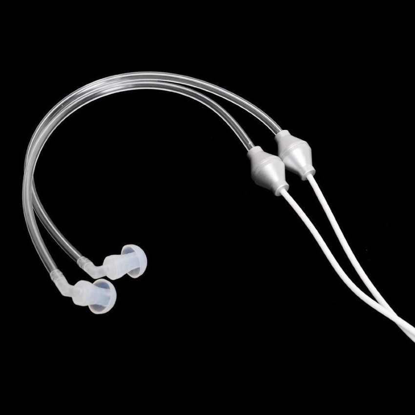 Air Tube in-ear headphones - MIC Volume Control - 99% protection - silver