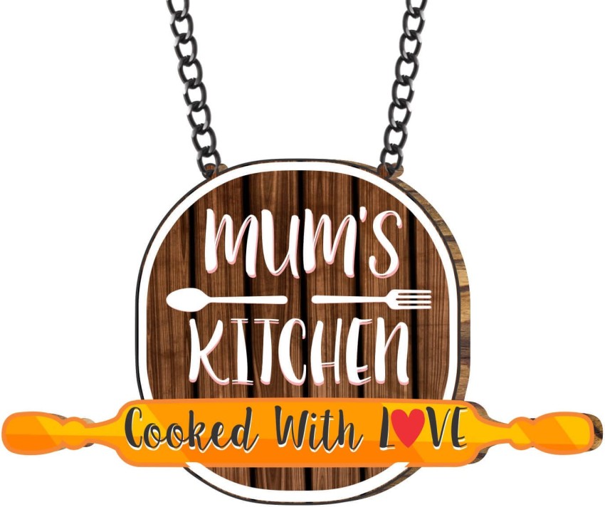 printcart Mom's Kitchen Cooked with Love Pine Wooden Wall Door Hanging (10  inch x 9inch) Price in India - Buy printcart Mom's Kitchen Cooked with Love  Pine Wooden Wall Door Hanging (10