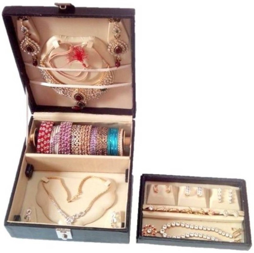 2 Layer Jewelry Box with Removable Tray - Hivory