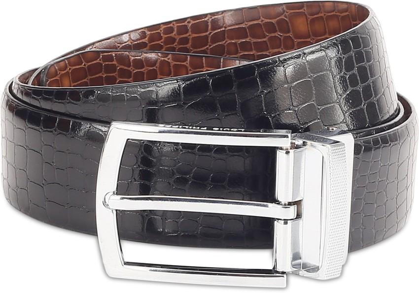 LOUIS PHILIPPE Men Formal Black Genuine Leather Belt Black - Price in India