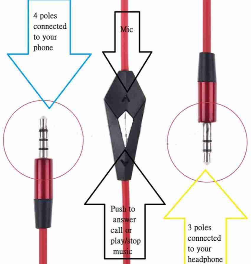 Microphone cord 2025 for headphones