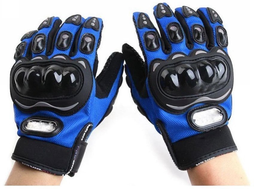 Blue bike hot sale gloves