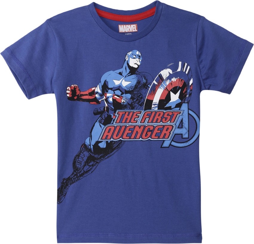 Flipkart Captain America Boys Graphic Print Cotton Blend Regular T Shirt Round Neck